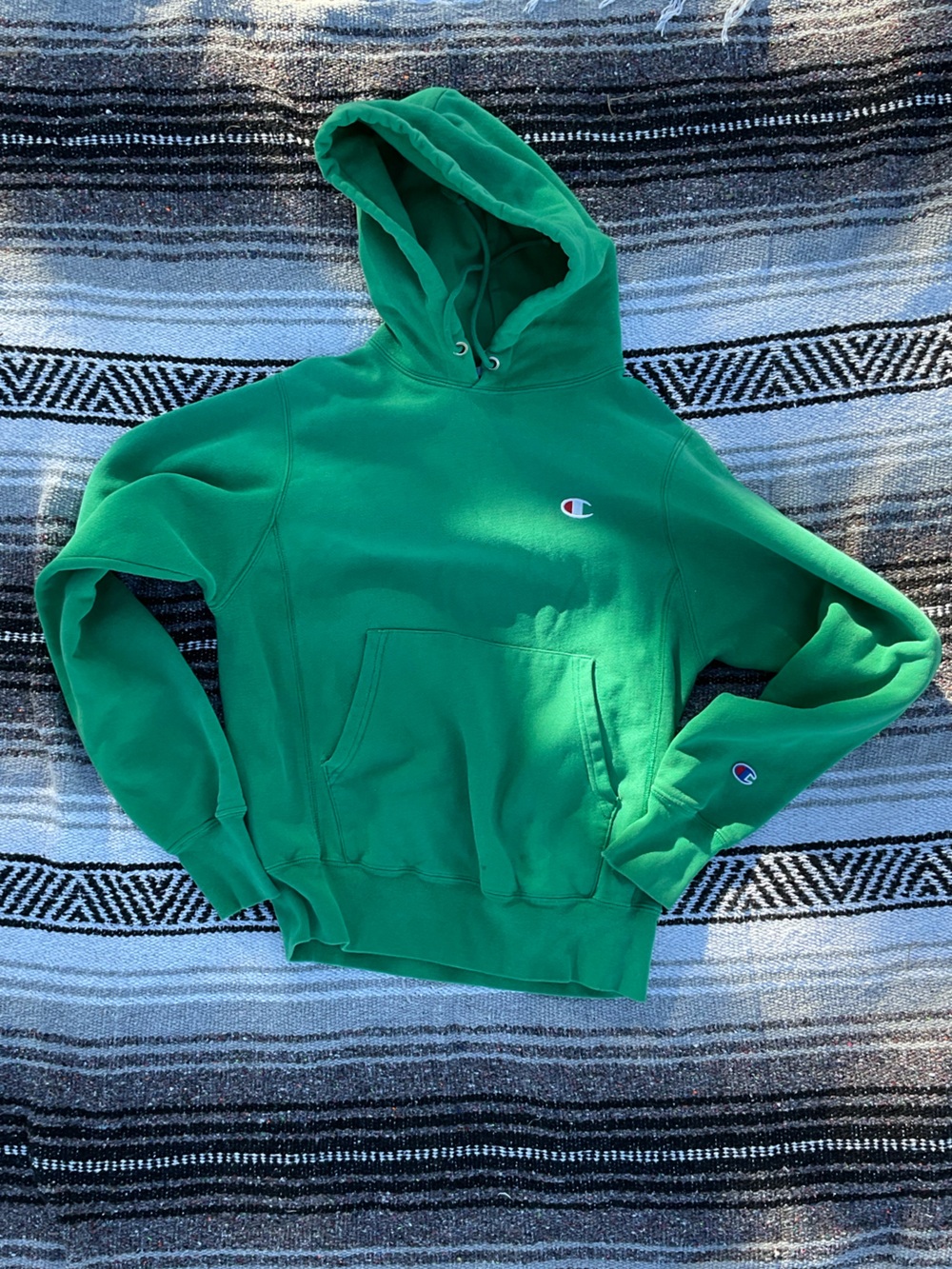 Champion Green Pullover Hoodie with Embroidered C Logos